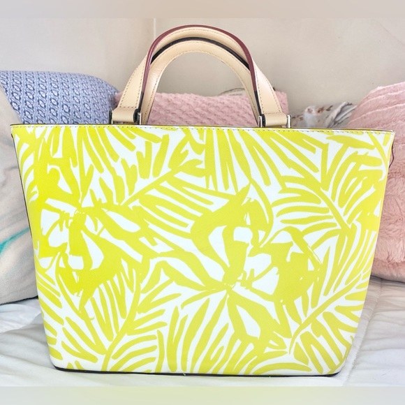 Kate Spade Grant Street Tropical Palm Juno Tote, Green Multi - Picture 3 of 16